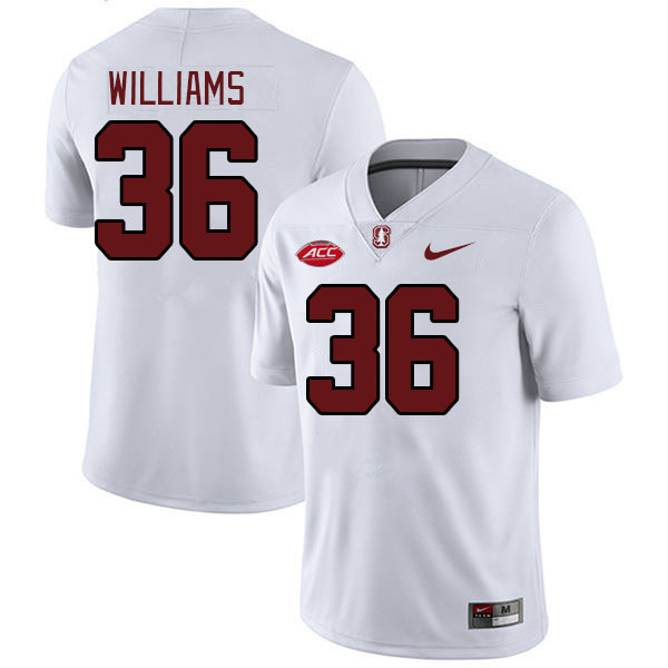 Men #36 Tre Williams Stanford Cardinal 2024 ACC Conference College Football Jerseys Stitched-White